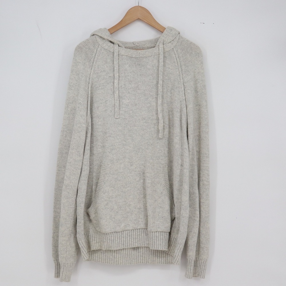 Goodfellow & Co Hoodie Mens XL Pullover Light Gray Heathered Knit Excellent